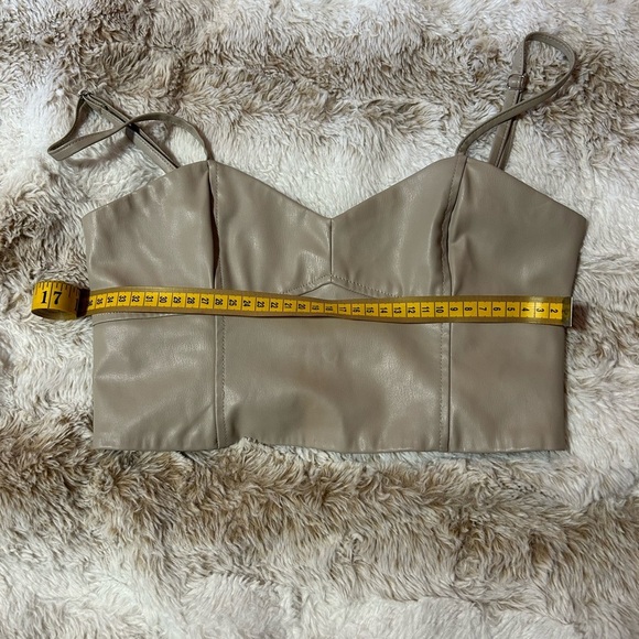 Zara Tan Bustier Crop Top Fitted Style - Picture 7 of 7